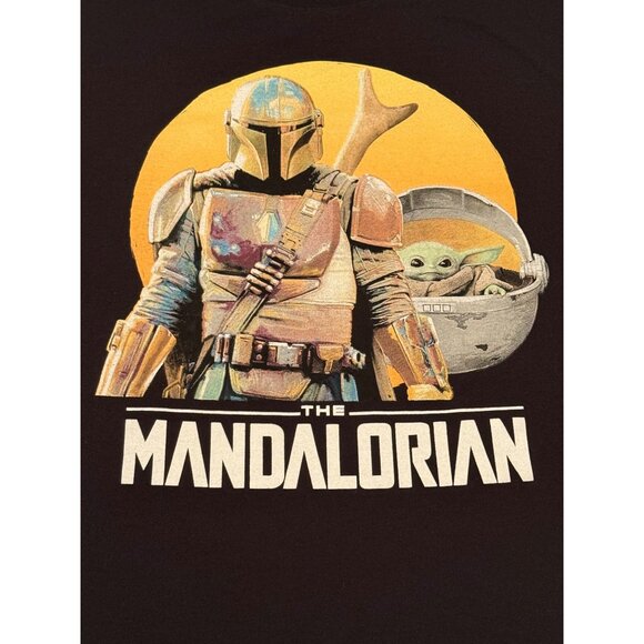 Star Wars Mens 2XL The Mandalorian Graphic Tee Black - Picture 3 of 6